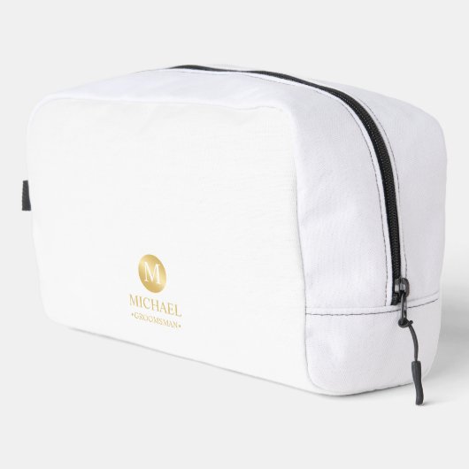 男らし金ゴールドパーソナライズされたGroomsmen ドップキット (右コーナー)