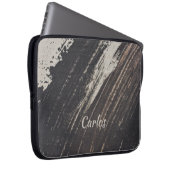 男らし黒モダンとベージュ絵を描の線 ラップトップスリーブ (正面右)