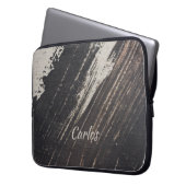 男らし黒モダンとベージュ絵を描の線 ラップトップスリーブ (正面左)