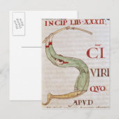 男を描いたイニシャルのS ポストカード (正面/裏面)