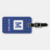 男エレガントのための灰色がかった青い荷物タグ ラゲッジタグ (正面横)