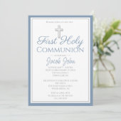 男エレガントの子のための最初の聖餐式招待状 招待状 (スタンド正面)