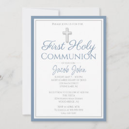 男エレガントの子のための最初の聖餐式招待状 招待状