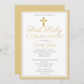 男エレガントの子のための最初の聖餐式招待状 招待状 (正面/裏面)