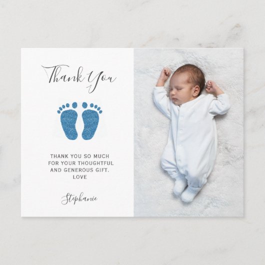 男エレガントの子のシャワー写真ありがとう ポストカード (正面)