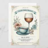 男エレガントの子のヴィンテージベビーシャワー招待状 招待状 (正面/裏面)