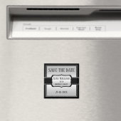 男エレガントの銀と黒の日付を保存 マグネット (インサイチュ (食洗機))