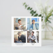 男エレガント卒業写真コラージュありがとう 案内状 (スタンド正面)