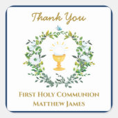 男エレガント子海軍フローラ第一聖餐式 スクエアシール (正面)