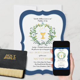 男エレガント子海軍フローラ第一聖餐式 招待状