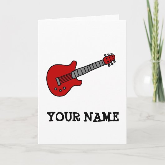 男カスタマイズ児用ギターシャツ ノートカード (正面)