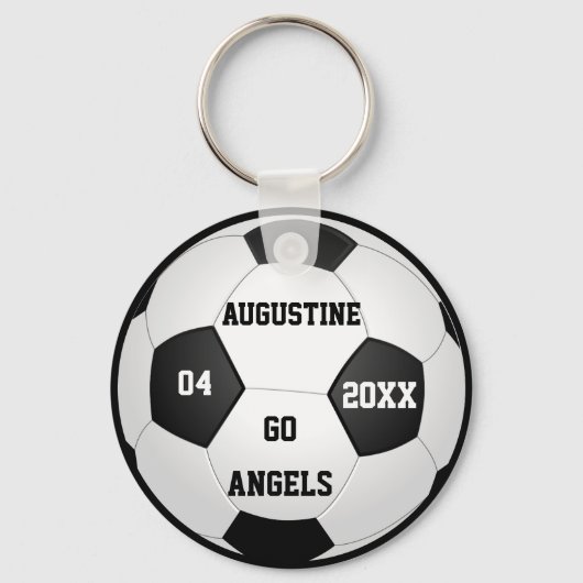 男カスタマイズ子と女の子のためのサッカーの贈り物 キーホルダー (正面)