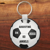 男カスタマイズ子と女の子のためのサッカーの贈り物 キーホルダー (正面)