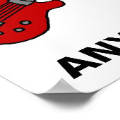 男カスタマイズ子や女の子のためのギターシャツ ポスター (角)