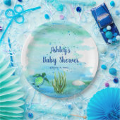 男カスタマイズ子ウミガメ赤ちゃんシャワー ペーパープレート (パーティー)