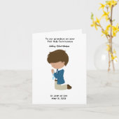 男カスタマイズ子初の聖餐式 カード (黄色い花)