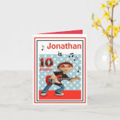 男カスタマイズ子10誕生日カード – ロックアンドロール カード (黄色い花)