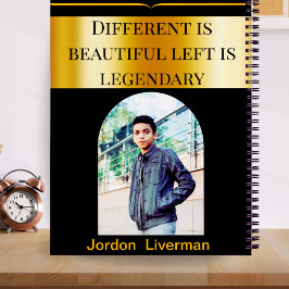 男カスタム離れ子の金ゴールド写真名 ノートブック