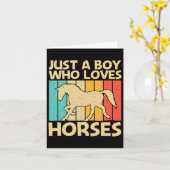 男カッコいいの子のための馬Equestrian乗馬Ridi カード (黄色い花)