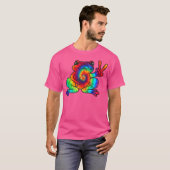 男カッコいい子と女の子のためのピースカエル絞り染め Tシャツ (正面フル)