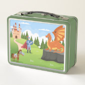 男カッコいい子のドラゴン愛好家の名前を追加 メタルランチボックス (裏面)