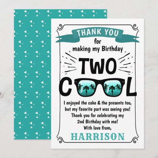 男カッコいい子二人の誕生日 サンキューカード (正面/裏面)