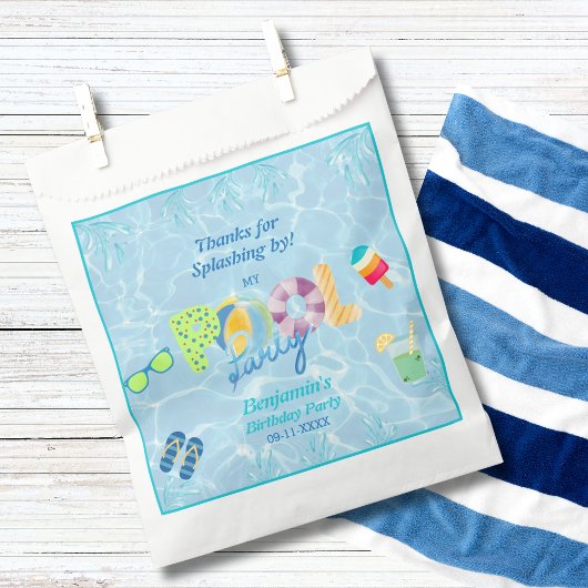 男カラフルモダン子誕生日プールパーティーフェイスバッグ フェイバーバッグ