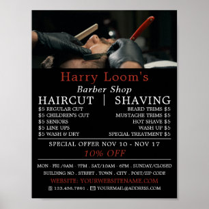 男クラシックの理容師のShave広告 ポスター