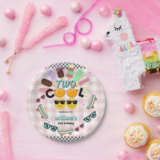 男クールの子かわいい夏の甘いクール2歳の誕生日 ペーパープレート (パーティー)
