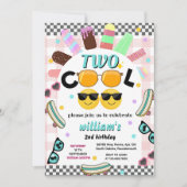 男クールの子かわいい夏の甘いクール2歳の誕生日 招待状 (正面)