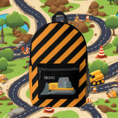 男クールの子の建築ディガーのトラック名を追加 プリントバックパック