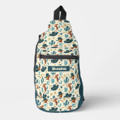 男クールの子カウボーイ愛好家の名前を追加 スリングバッグ (正面)