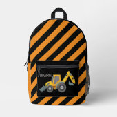 男クールの子建築トラック名の追加 プリントバックパック (正面)