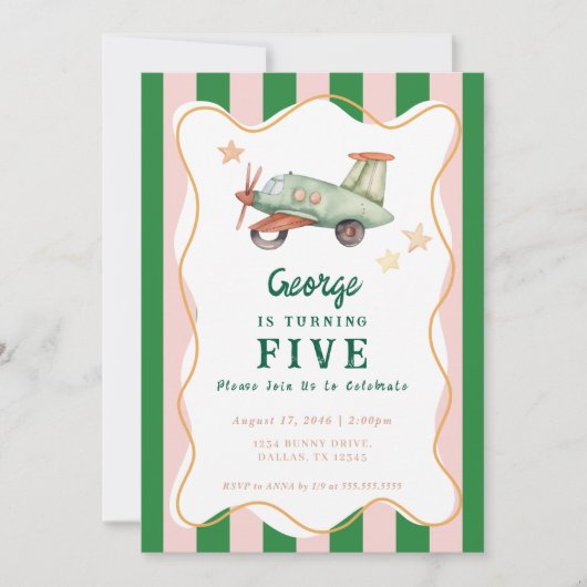 男クールカラフルモダン子機誕生会 招待状 (正面)