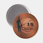 男クールパーソナライズされた子チーム用バスケットボール磁石 マグネット (正面/裏面)