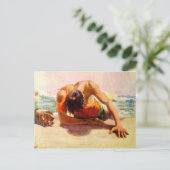 男クール付き救ビーチ ポストカード (スタンド正面)