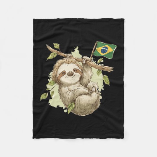 男クール子と女の子のためのブラジルのナマケモノの衣装 フリースブランケット (正面)