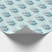 男クール子の赤ちゃんシャワーのタイル靴 ラッピングペーパー (角)