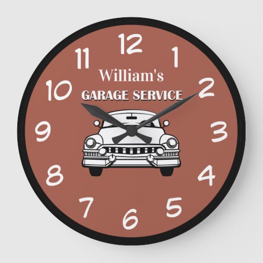 男クール子テーマクラシックの壁掛け時計 ラージ壁時計 (正面)