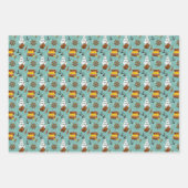 男クール子海賊タイル模様 ラッピングペーパーシート (正面)