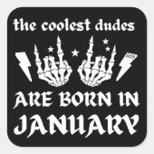 男クール達は一生まれ月生誕生日に来る スクエアシール (正面)