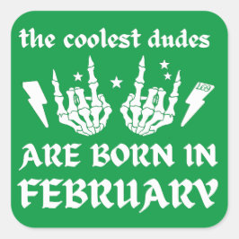 男クール達は生まれ二月誕生日だ スクエアシール