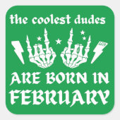 男クール達は生まれ二月誕生日だ スクエアシール (正面)