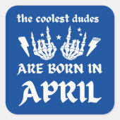 男クール達は生まれ四月の誕生日 スクエアシール (正面)