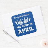 男クール達は生まれ四月の誕生日 スクエアシール (封筒)