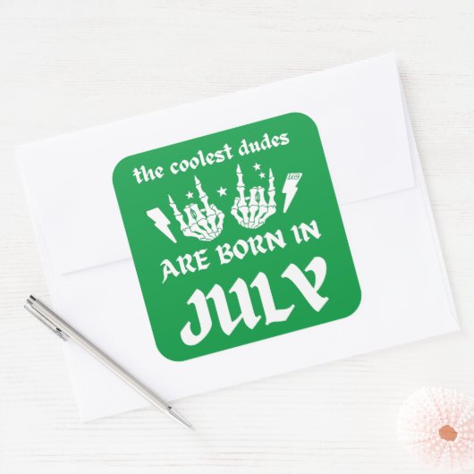 男クール達は生まれ7月の誕生日だ スクエアシール (封筒)