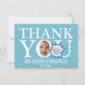 男パーソナライズされたおもしろいの誕生日 |写真4枚 サンキューカード (正面)