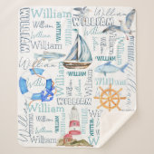 男パーソナライズされたの名航海の前 シェルパブランケット (正面)
