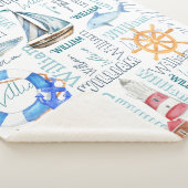 男パーソナライズされたの名航海の前 シェルパブランケット (3/4)