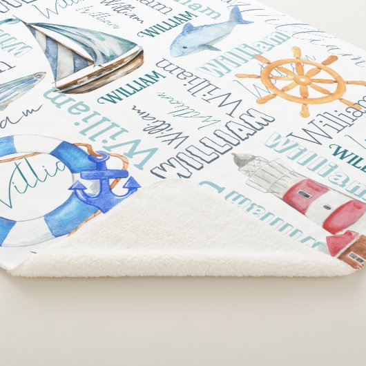 男パーソナライズされたの名航海の前 シェルパブランケット (3/4)